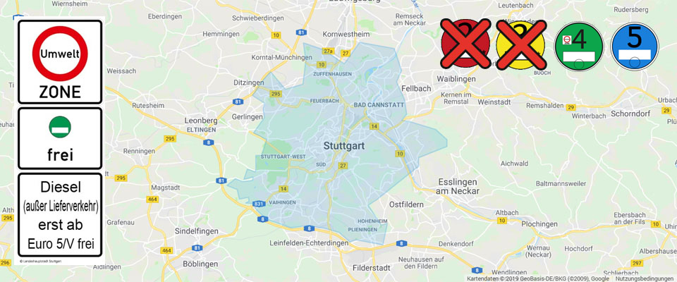 Stuttgart: Die erste blaue Umweltzone mit Fahrverboten in