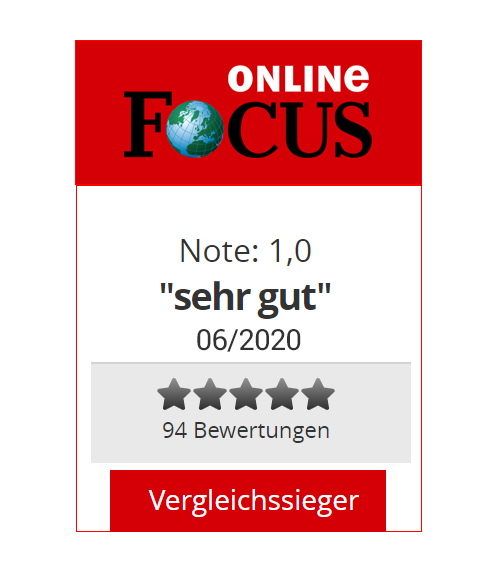 Vergleichssieger bei focus.de - Fahrtenbuch-Test 2020