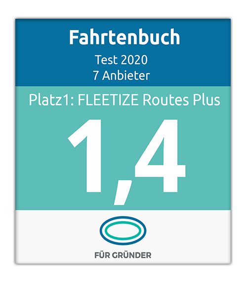 Testsieger bei fuer-gruender.de - Fahrtenbuch-Test 2020