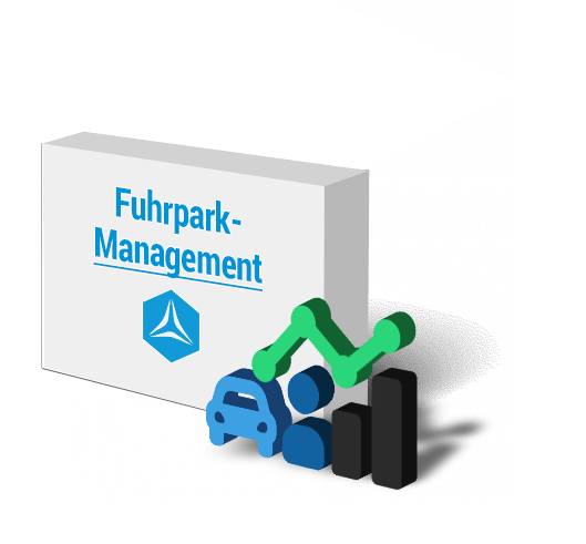 Symbolisches Kaufprodukt für FLEETIZE-Fuhrparkmanagement FPM Softwarelizenz, für bis zu 3 Mitarbeiterakten und 3 virtuelle Fahrzeugakten